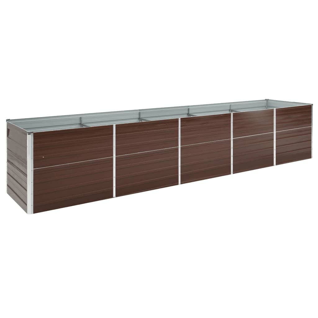 Vidaxl planter indsat 400x80x77 cm galvaniseret stålbrun
