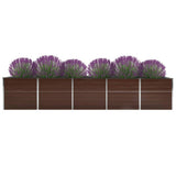 Vidaxl planter indsat 400x80x77 cm galvaniseret stålbrun