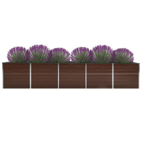 Vidaxl planter indsat 400x80x77 cm galvaniseret stålbrun