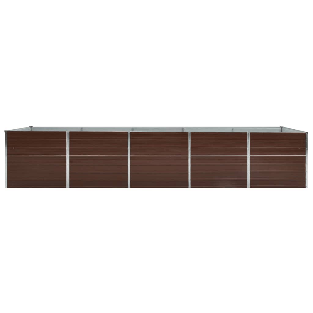 Vidaxl planter indsat 400x80x77 cm galvaniseret stålbrun