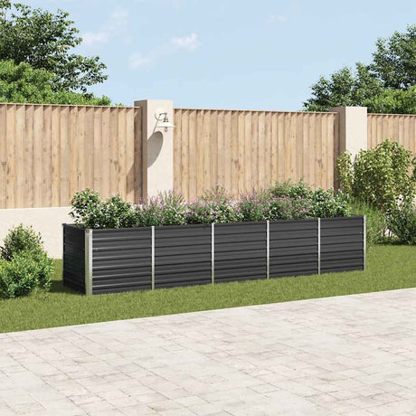 Vidaxl planter hævet 400x80x77 cm galvaniseret stål antracit