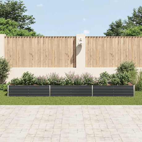 Vidaxl planter hævet 480x80x45 cm galvaniseret stål antracit
