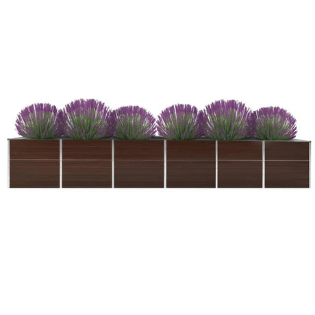 Vidaxx plantekasse hævet 480x80x77 cm galvaniseret stål brun