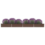 Vidaxl planter hævet 600x80x45 cm galvaniseret stålbrun