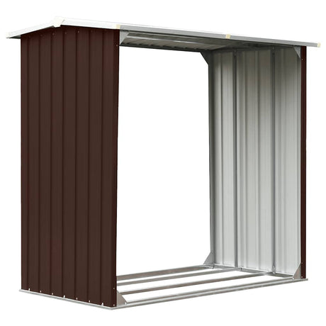 Vidaxl brænde skur 172x91x154 cm galvaniseret stålbrun