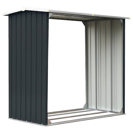 Vidaxl brænde skur 172x91x154 cm galvaniseret stål antracit