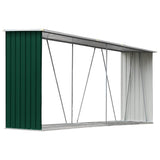 Vidaxl brænde skur 330x84x152 cm galvaniseret stålgrøn