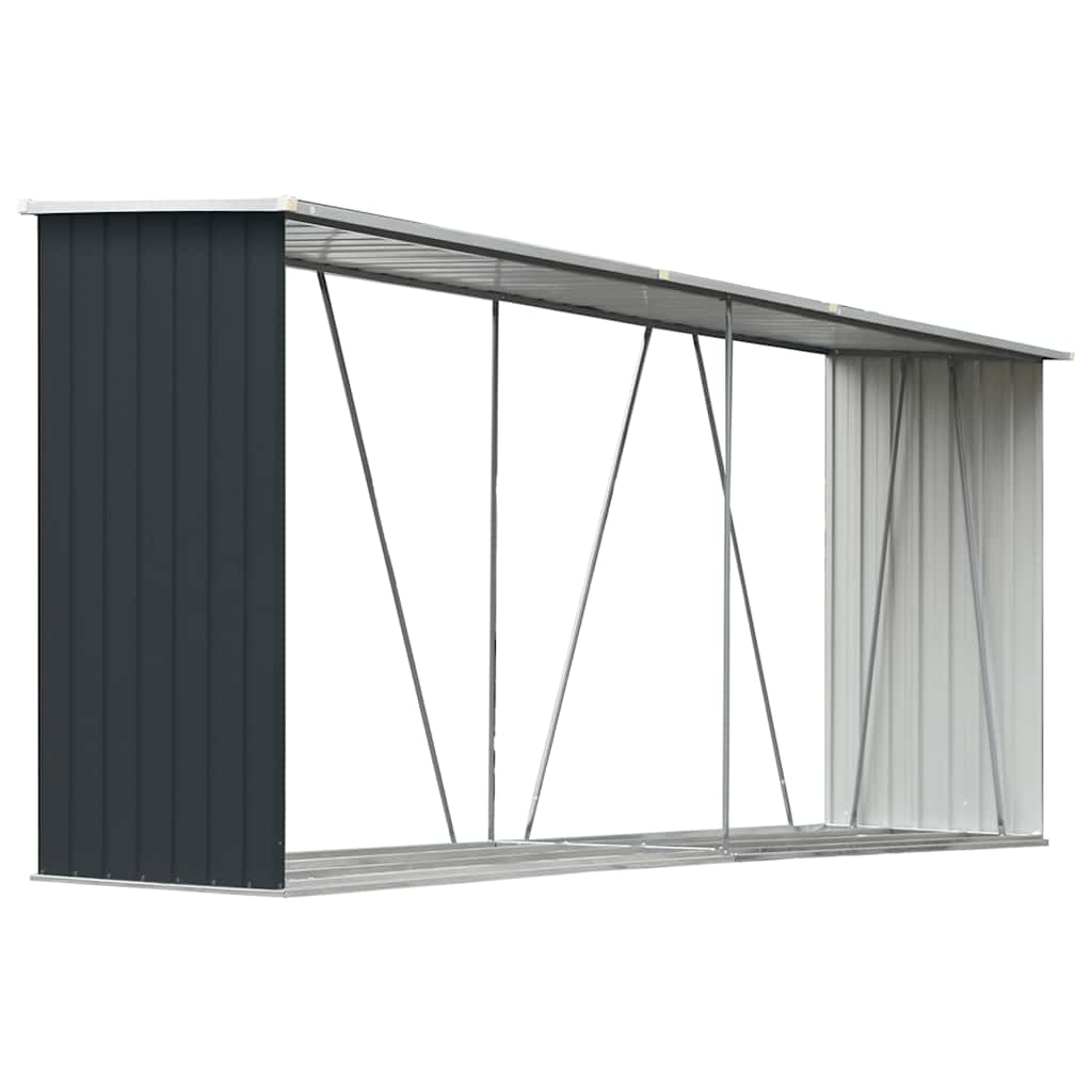 Vidaxl brænde skur 330x84x152 cm galvaniseret stål antracit