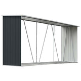 Vidaxl brænde skur 330x84x152 cm galvaniseret stål antracit