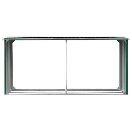 Vidaxl brænde skur 330x92x153 cm galvaniseret stålgrøn