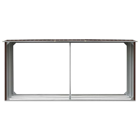 Vidaxl brænde skur 330x92x153 cm galvaniseret stålbrun
