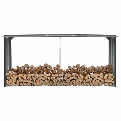 Vidaxl brænde skur 330x92x153 cm galvaniseret stål antracit