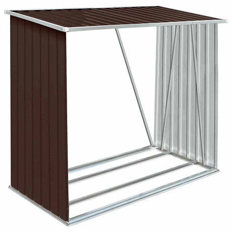 Vidaxl brænde skur 163x83x154 cm galvaniseret stålbrun