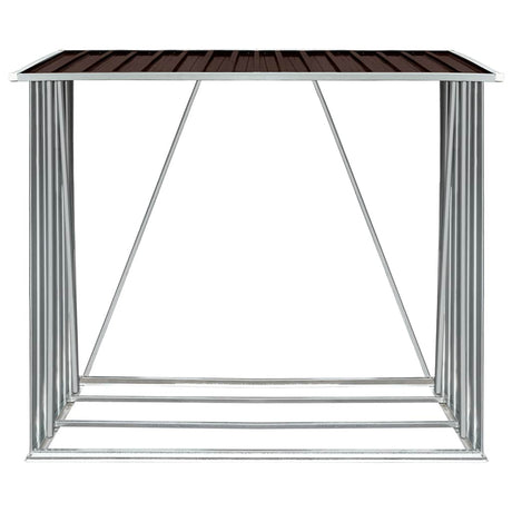 Vidaxl brænde skur 163x83x154 cm galvaniseret stålbrun