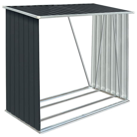 Vidaxl brænde skur 163x83x154 cm galvaniseret stål antracit