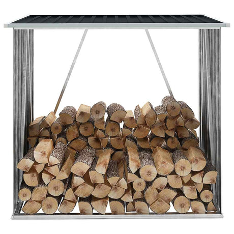 Vidaxl brænde skur 163x83x154 cm galvaniseret stål antracit