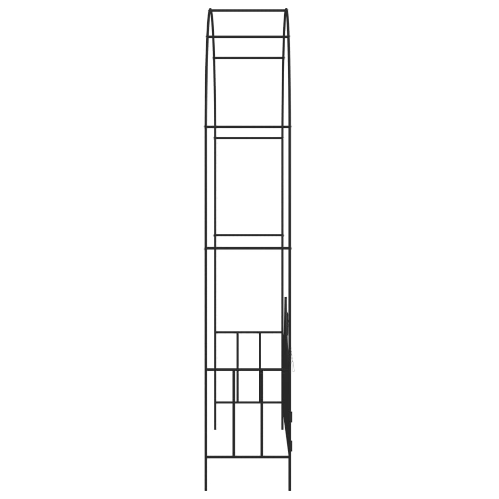 VidaXL havebue med hegn 138x40x238 cm jernsort