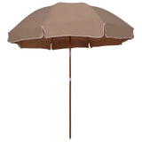 Vidaxl parasol met stalen paal 300 cm taupe