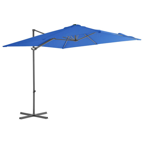 Vidaxl Flydende parasol med stålstang 250x250 cm azurblå