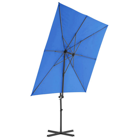 Vidaxl Flydende parasol med stålstang 250x250 cm azurblå