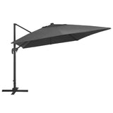 Vidaxx flydeparasol med LED og aluminiumsstang 400x300 cm antracit