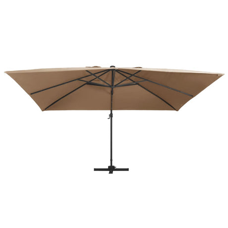 Vidaxx flydeparasol med LED og aluminiumsstang 400x300 cm taupe