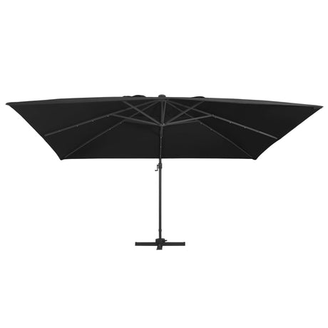 Vidaxx flydeparasol med LED-belysning og stang 400x300 cm sort