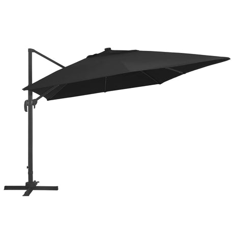Vidaxx flydeparasol med LED-belysning og stang 400x300 cm sort