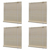 VidaXL rullegardiner 4 stk 120x160 cm bambus natur