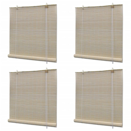 VidaXL rullegardiner 4 stk 120x160 cm bambus natur