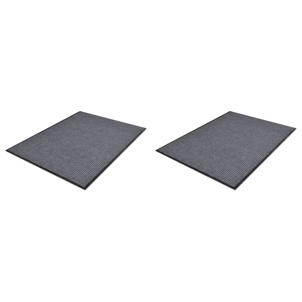 VidaXL dørmåtter 2 stk 90x60 cm PVC grå