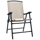 Vidaxl tuinstoelen inklapbaar 2 st textileen crème