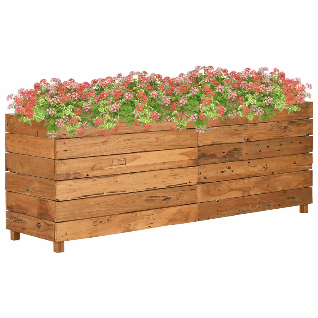 Vidaxl Planter Insert 150x40x55 cm genanvendt teak og stål