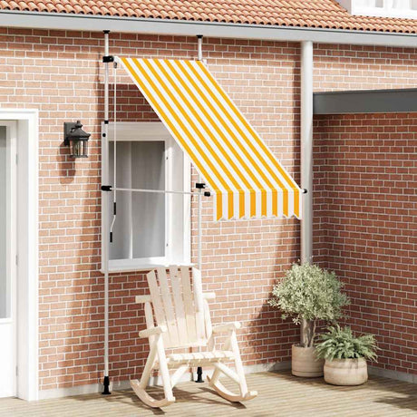 Vidaxl Luifel manuelt udvides 100 cm orange og hvide striber