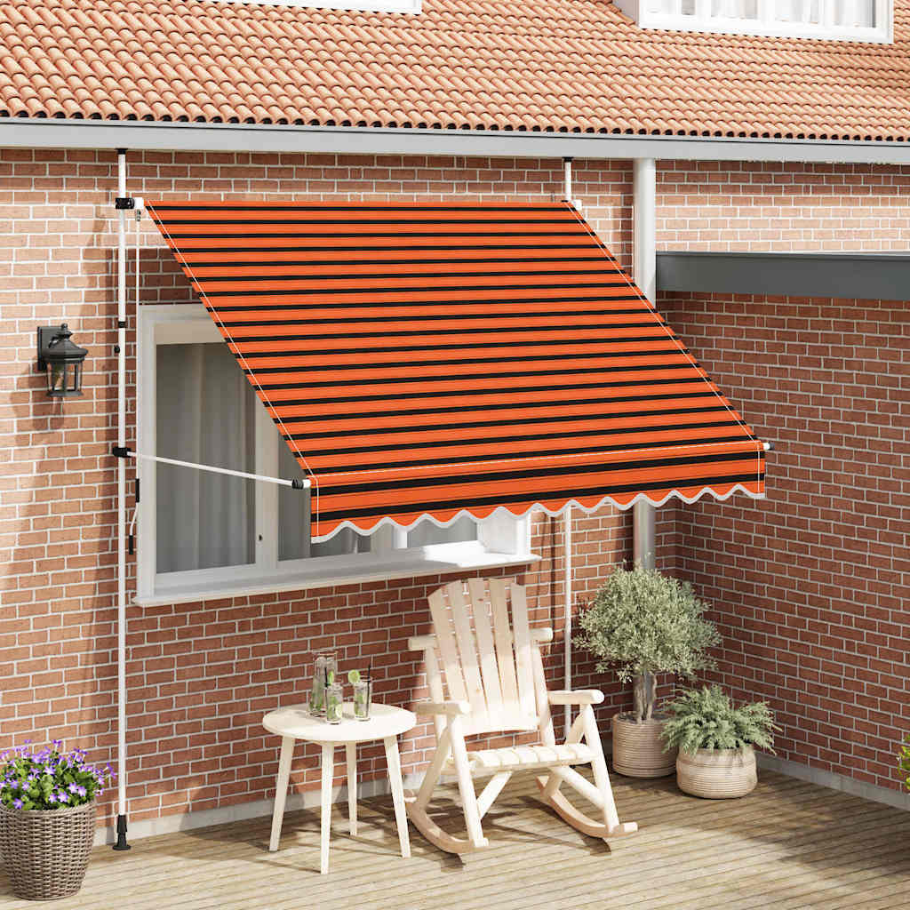 Vidaxl Luifel Udvides manuelt 250 cm orange og brun
