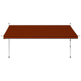 Vidaxl Luifel Udvides manuelt 400 cm orange og brun