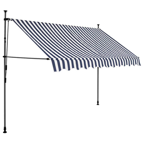 Vidaxl luifel manuelt kan udvides med LED 300 cm blå og hvid