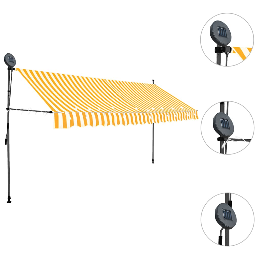 Vidaxl Luifel manuelt kan udvides med LED 400 cm hvid og orange