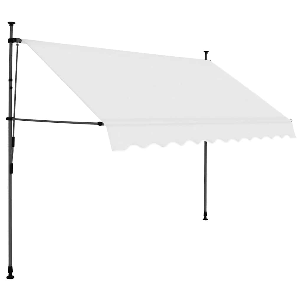 Vidaxl Luifel manuelt kan udvides med LED 300 cm creme -farvet