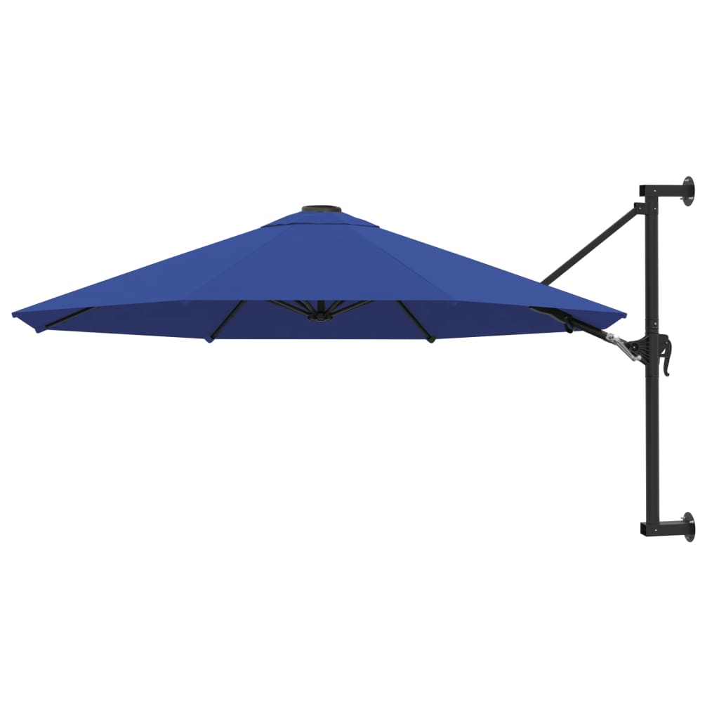 VidaXL vægparasol med metalstang 300 cm blå