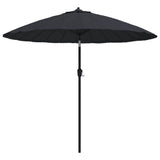 Vidaxl parasol med aluminiumsstang 270 cm sort