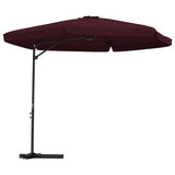 Vidaxl -parasol med stålstang 300 cm Bordeaux rød