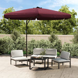 Vidaxl -parasol med stålstang 300 cm Bordeaux rød