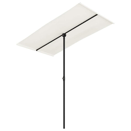 Vidaxl Parasol med aluminiumstang 180x110 cm sandhvid