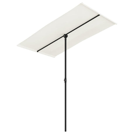 Vidaxl Parasol med aluminiumstang 180x110 cm sandhvid