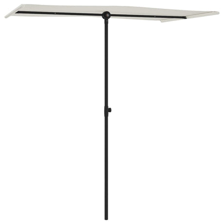 Vidaxl Parasol med aluminiumstang 180x110 cm sandhvid