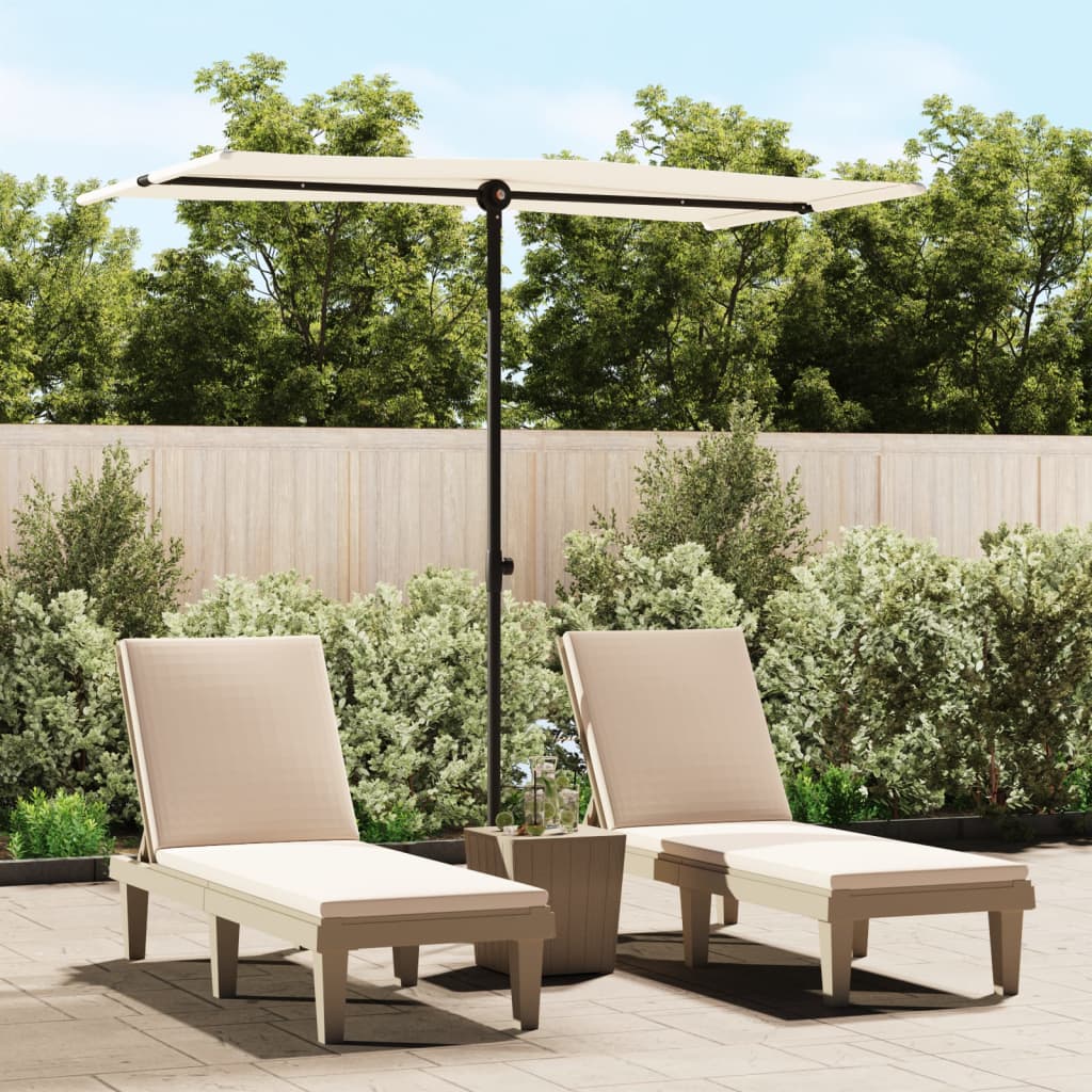 Vidaxl Parasol med aluminiumstang 180x110 cm sandhvid