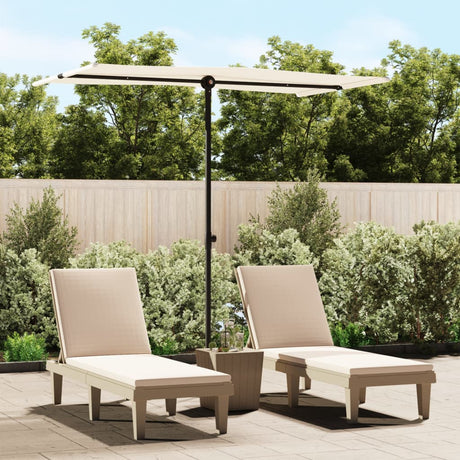 Vidaxl Parasol med aluminiumstang 180x110 cm sandhvid