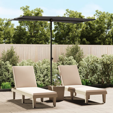 Vidaxl -parasol med aluminiumstang 180x110 cm anthracit -farvet