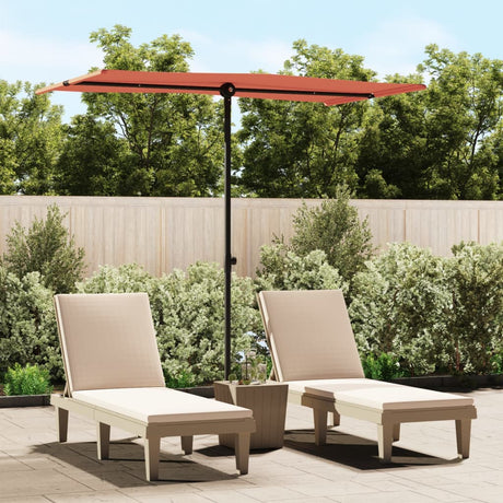 Vidaxl Parasol med aluminiumstang 180x110 cm terracotta -farvet